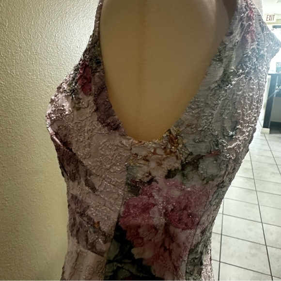 Floral Print Sleeveless Dress Adrianna Papell Ruched Sheath Midi Dress EUC - Picture 11 of 14